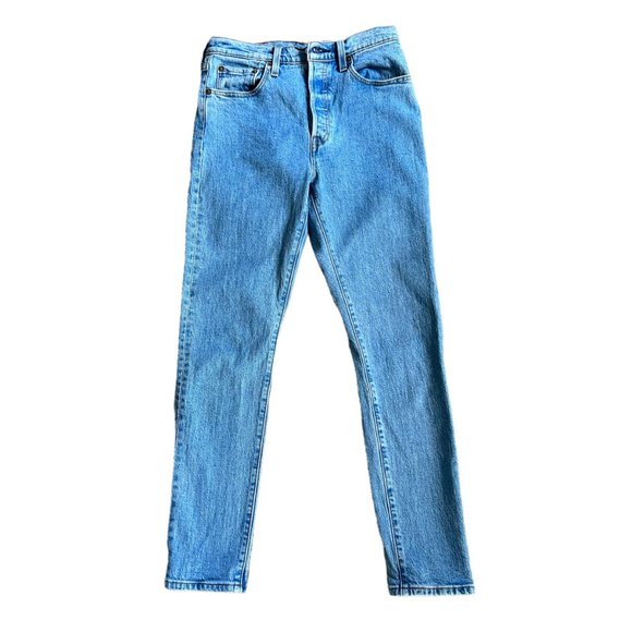 Vintage Levi's 501's Skinny Button Fly Light Wash Denim - Picture 3 of 10
